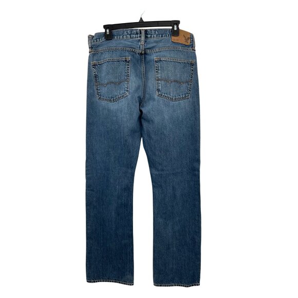 American Eagle Original Boot Jeans Mens 34x36 Distressed Cotton Used *One Hole - Picture 2 of 16
